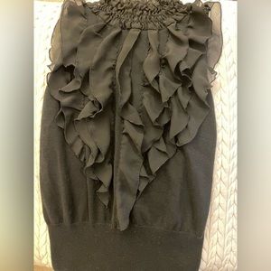 RUFFLE front black top